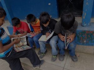 kids with donated bibles